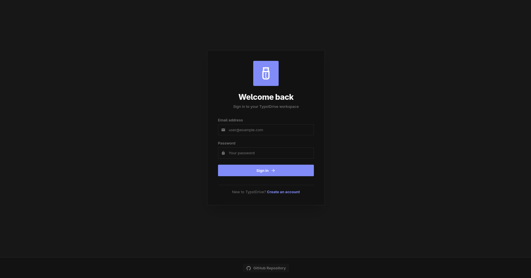 The sign-in page